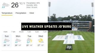 LIVE Johannesburg Weather Updates, IND vs SA, 2nd Test: Rain Likely to Play Spoilsport
